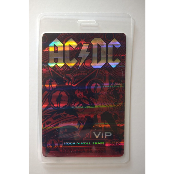 AC/DC Rock N Roll Train 2008 Tour Backstage Pass Laser Laminated VIP Hard Rock - Picture 2 of 2
